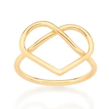 Imagem de Anel banhado ouro 3x 24k 18k e 22k feminino coração infinito rommanel 