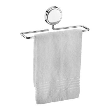 Imagem de Suporte Porta Toalha Toalheiro 25cm Banheiro Adesivo Dupla Face Cromad