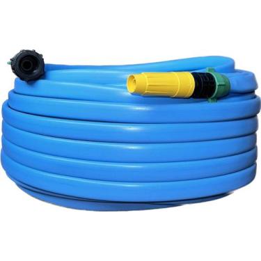 Imagem de Mangueira Flat Jardim Anti Torção Resistente - Polimet, Azul, 50m