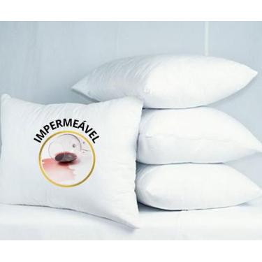 Imagem de kit 4 unidades protetor impermeavel de travesseiro ideal contra suor e