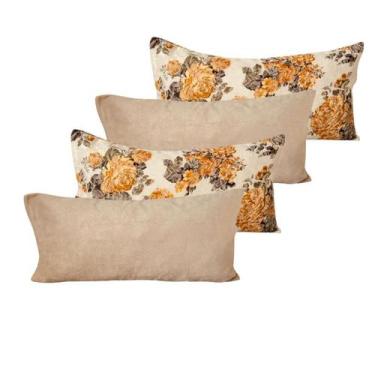 Imagem de Kit 4 Almofadas Decorativas Retangular Sued Jacquard Cheias - INGRID B