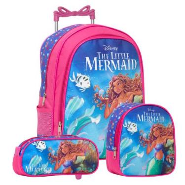 Imagem de Kit Mochila Escolar Feminina Ariel Lancheira Térmica Estojo - Toys 2U