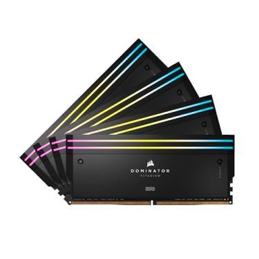 Imagem de CORSAIR Memória de computador DOMINATOR TITANIUM RGB DDR5 RAM 96 GB (4 x 24 GB) 6400 MHz CL32 Intel XMP iCUE - Preto (CMP96GX5M4B6400C32)
