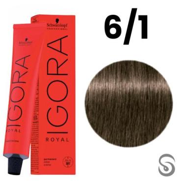 Imagem de Schwarzkopf Igora Royal Coloração 6/1 Louro Escuro Cinza 60ml, UNICA