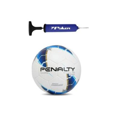 Imagem de Kit Bomba Bola Futebol De Campo Penalty Brasil 70 Pró XXIII + Bomba de