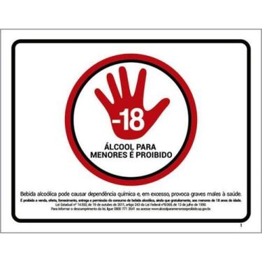 Imagem de Kit 3 Placas Sinalização Álcool Para Menores Proibido - Sinalizo