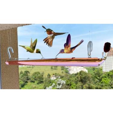 Imagem de Bebedouro De Vidro Exorbitantes Para Beija-flor E Pássaros Ar Livre - 