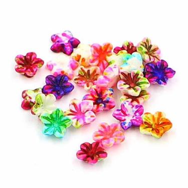 Imagem de Flor de lótus 3d 6mm 100 peças decoração de unhas nail art - MIX DA JO