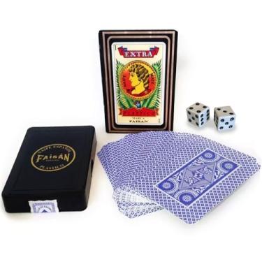 Imagem de Baraja Espanola con Dados 54-Card Deck with a Set of Dices - Mazo de Cartas Faisan Spanish Playing Cards Red and Blue Assorted Colors