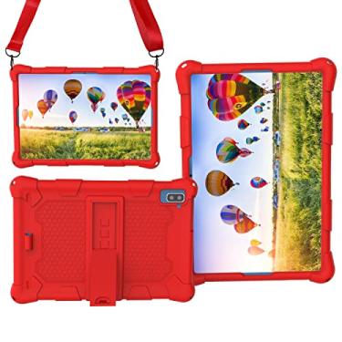 Imagem de AKNICI Capa para tablet Dragon Touch Notepad 102, TECLAST P20S/M40 Pro/M40S/P20HD/M40, YESTEL T5, PRITOM TronPad L10, YOBANSE TAB10, BYYBUO SmartPad T10/A10_L, Headwolf WPad3, alça de ombro, vermelha