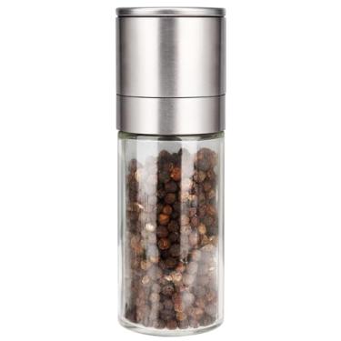 Imagem de Gulex® Moedor de pimenta moedor de pimenta, moedor de sal recarregável, (pacote único) Moedor de pimenta preta de grossura ajustável, saleiro marinho de aço inoxidável com rotor de cerâmica (1 moedor de pimenta)