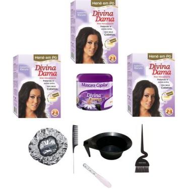 Imagem de Hene em Po Divina Dama 03x50gr Jaborandi (Incolor, Chocolate, Preto, A