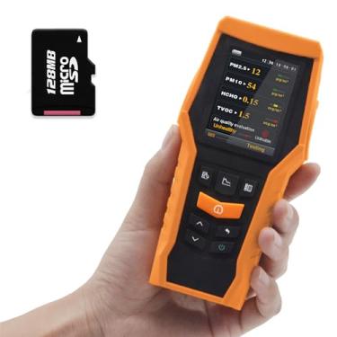 Imagem de BLATN Medidor inteligente de qualidade do ar interno 11 em 1 monitor de ar PM1.0 PM2.5 PM10 detector de VOC TVOC de poeira testador HCHO com registro de dados para escritório doméstico (126S)