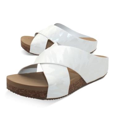 Imagem de VOLATILE Sandália feminina estilo cunha, Camuflagem branca, 41