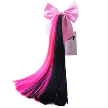 Imagem de 3T-SISTER Tranças com nó de laço decoração de rabo de cavalo de 35,5 cm para acessórios de capacete de motocicleta e bicicleta - design reutilizável com ventosa