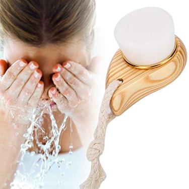 Imagem de Escova de Limpeza Facial Super Macia Yctze Com Cabo de Madeira, Massageador de Cuidados Faciais de Fibra para Cuidados Com a Pele