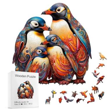 Imagem de Quebra Cabeça de Madeira Pinguins, Wooden Puzzle | Diversão para toda família (A3)