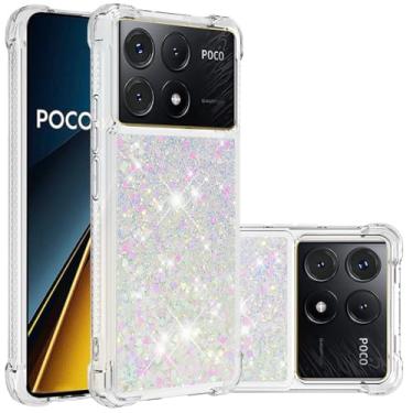 Imagem de Dinglijia Capa de design fino moderno para Xiaomi Poco X6 Pro, capa para Redmi K70E, capa de silicone de areia movediça líquida brilhante para meninas, capa de proteção de câmera para Xiaomi Poco X6