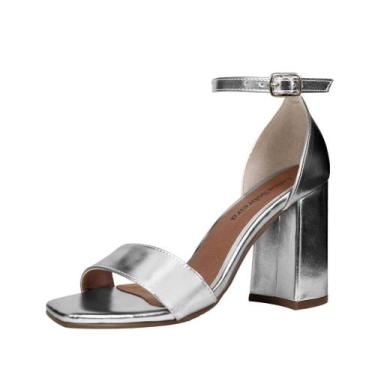 Imagem de Sandália Salto Alto Grosso Luiza Sobreira Prata Mod. 2144, 37