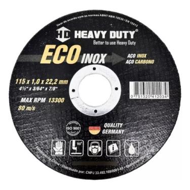 Imagem de  kit 100 Disco corte aço inox para esmerilhadeira original -  Heavy Du