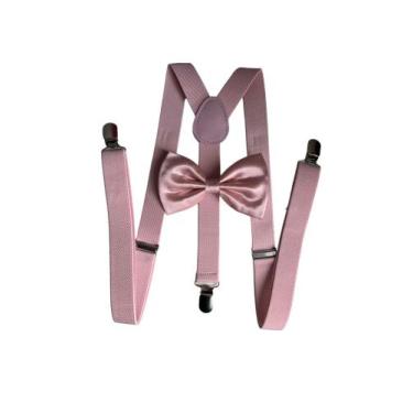 Imagem de 5 Kits Suspensório + Gravata Borboleta Adulto - STYLESTORE, Rosé, Adul