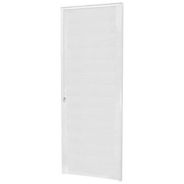 Imagem de Porta de Giro em Alumínio Lambri Branco 215x70x4 cm Esquerda Nobre CRV