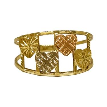 Imagem de Anel Em Ouro 18k 750 Corações Coloridos, 16