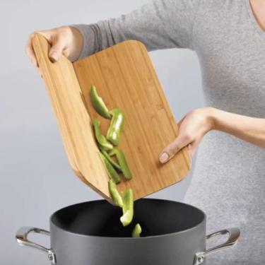 Imagem de Tábua De Corte Dobrável De Cozinha Em Bambu E Silicone 32cm - LYOR