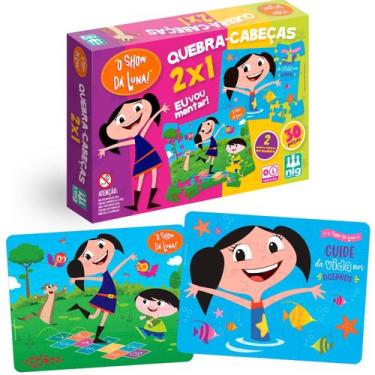 Imagem de Quebra Cabeça Educativo Em Madeira O Show Da Luna 2 Em 1 Nig Brinquedo
