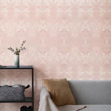 Imagem de Papel de Parede Adesivo Vinil Cimento Queimado Cinza Rose - Leliz Pape