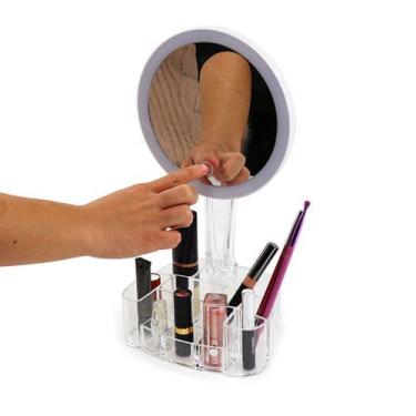 Imagem de Organizador de maquiagem cosméticos com Led e Espelho Youtuber - mg te