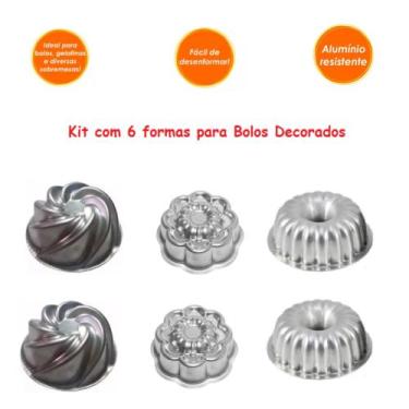 Imagem de Kit 6 Forma Bolo Decorado Com 2 Forma Ballerine Margarida 2 Forma Vulc