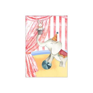 Imagem de Painel De Festa Vertical 1,50 x 2,20 - Animais Circo Vermelho e Amarel