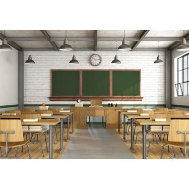 Imagem de Baocicco 3 x 2,4 m com tema de volta às aulas, decoração de interiores de sala de aula, pano de fundo, quadro negro, fotografia, papel de parede, novo período, estação escolar, crianças, estudantes,