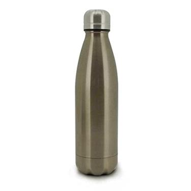 Imagem de Mimo Style Garrafa Térmica de Parede Dupla 350ml, na Cor Bronze, Inteiramente em Aço Inoxidável. Mantém Suas Bebidas Quentes ou Frias Por Mais Tempo. Resistente e Durável