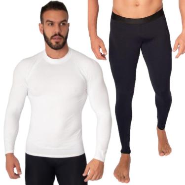 Imagem de Conjunto Blusa + Calça Térmica Proteção UV Poliamida Serra e Mar Academia Moda Fitness Masculina-Masculino