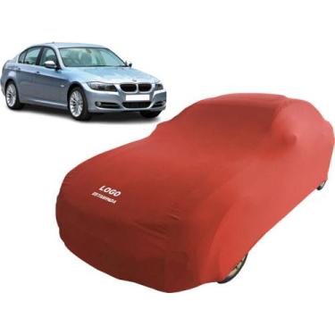 Imagem de Capa Carro Com Logo Bmw 335i Tecido Helanca Luxo - Mz, Vermelha