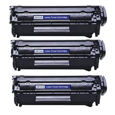 Imagem de Kit 3x Toner Compatível 12A Q2612A 1010 1020 1022