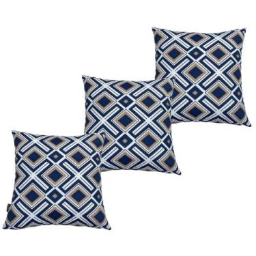 Imagem de Kit 3 Capas de Almofada Impermeável Belize Zíper Invisível 45cmx45cm -