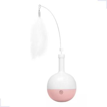 Imagem de Brinquedo Pet Interativo Giratório Varinha Pena Petisco Gato - Pet For