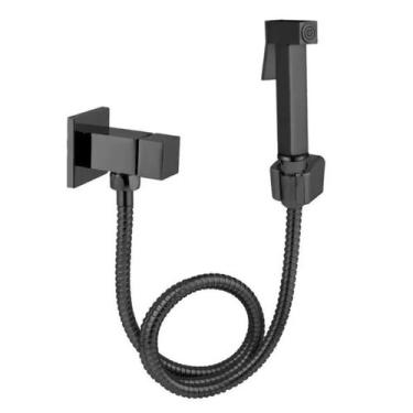 Imagem de Ducha Higiênica Luxo P/ Banheiro e Lavabo Metal Quadrado Preto Fosco 1