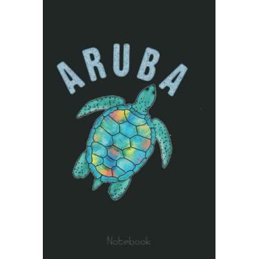 Imagem de Aruba Beach Design Sea Turtle Illustration Gift Notebook: Drawing Journal and Summer Notebook for Children Summer Journal For Kids With Writing Prompts, Interactive Diary Scrapbook
