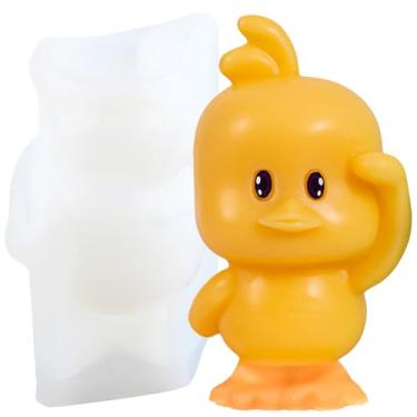 Imagem de XIAOSHUI Molde de vela de pato em pé, moldes de silicone, molde de fundição de resina de pato para velas, decoração de casa, molde de fabricação de velas, velas de aromaterapia, artesanato de argila