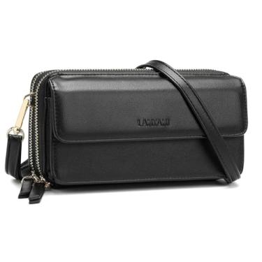 Imagem de Bolsa tiracolo feminina pequena com carteira, bolsa de pulso com bloqueio de RFID, bolsa de celular..., Preto, Small