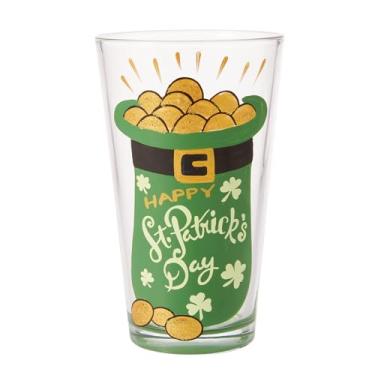 Imagem de Enesco Designs by Lolita Copo de cerveja artesanal pintado à mão Happy St. Patrick's Day, 473 ml, multicolorido