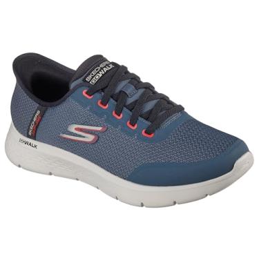 Imagem de Skechers Tênis masculino Hands Free Slip-ins Go Walk Flex-Netro, Prata/castanho acinzentado, 40