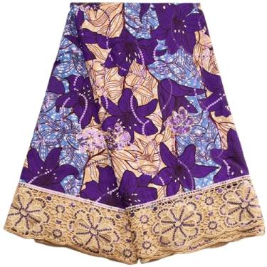 Imagem de Tecido africano Ankara Wax Guipure Cord Lace Fabric Newest Nigerian Wax Lace with Sequins for Sew Classics Wedding Party Dress for Sewing(9Ankara Wax lace)