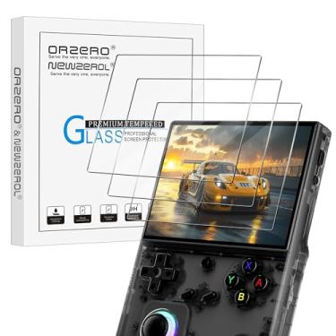 Imagem de Orzero (Pacote com 3) Protetor de tela de vidro temperado compatível com ANBERNIC RG40XXV, bordas de arco 2,5D, dureza 9, alta definição, antiarranhões, sem bolhas
