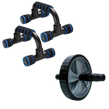 Imagem de Roda Rolo Abdominal Com Apoio Fixo Flexão Circuito Funcional
