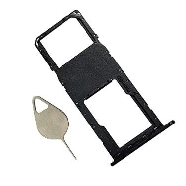 Imagem de Bandeja de cartão SIM única A11, substituição do compartimento para cartão MicroSD para Samsung Galaxy A11 2020 SM-A115F A115 A115M (não é compatível com a versão dupla) (preto)